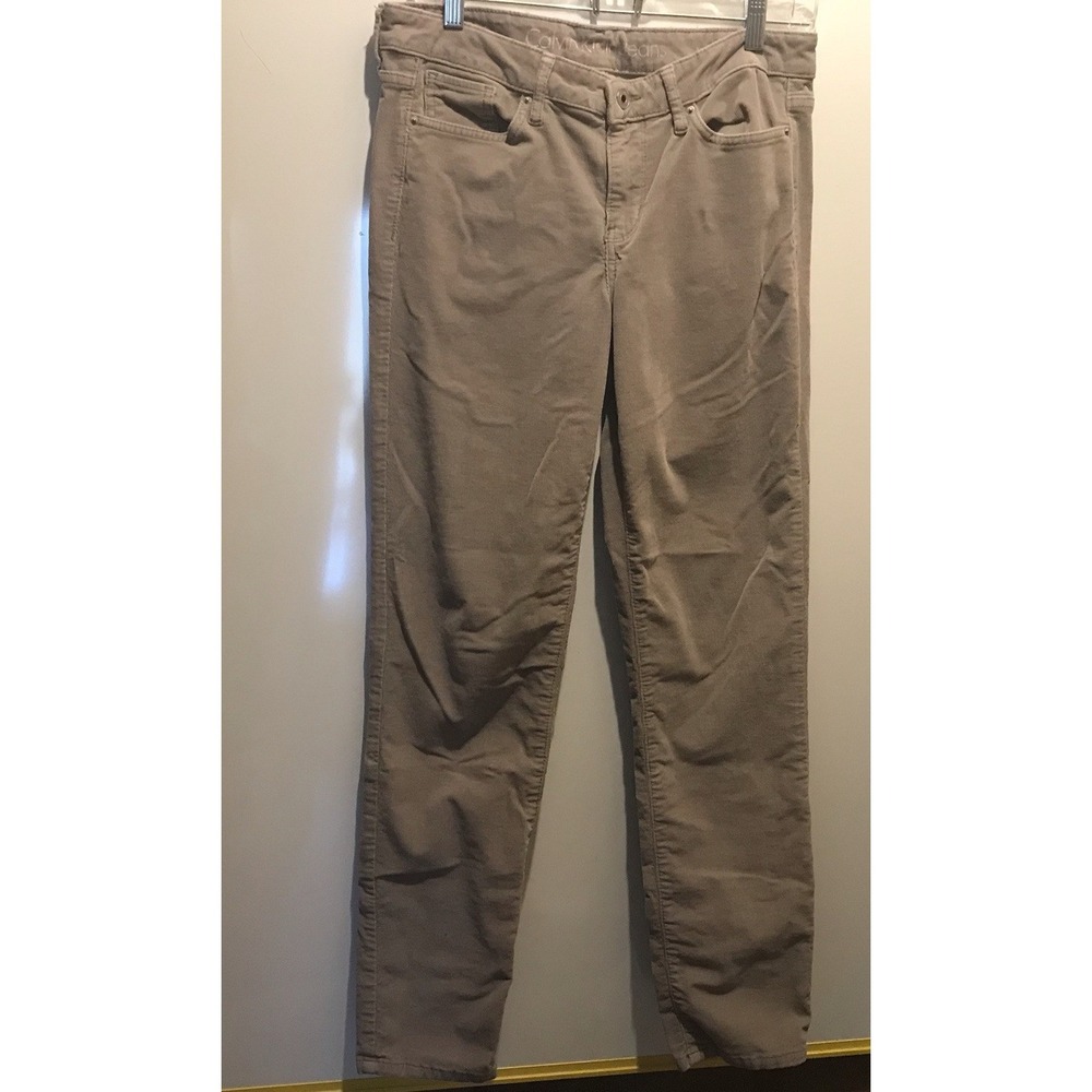 Calvin Klein Beige Corduroy Pants 32" Waist 10" Rise 29" Inseam Size 29 Skinny